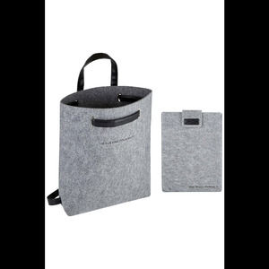 Faithworks Convertible Felt Backpack & Laptop Sleeve Light Gray